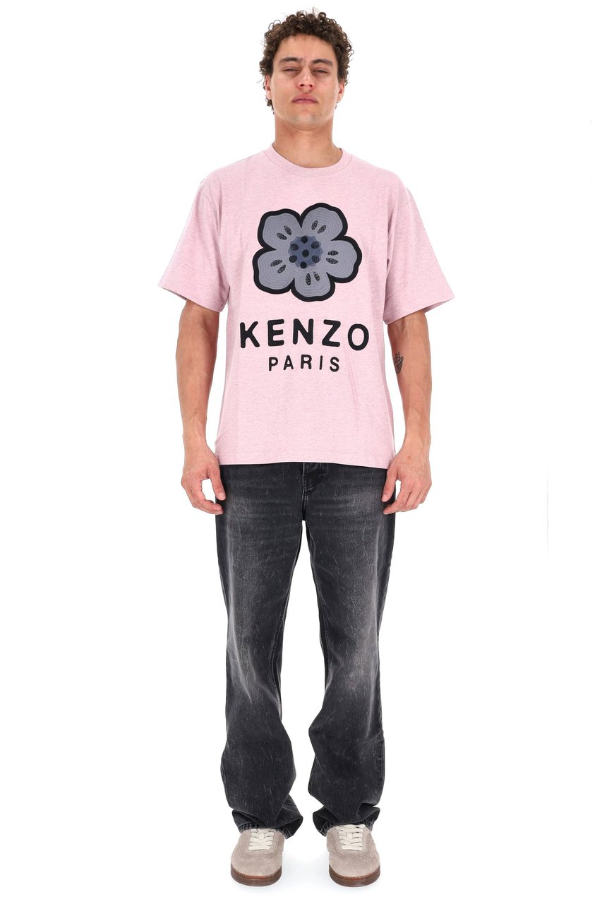 Kenzo Boke Flower Embroidered Cotton T-Shirt Paars