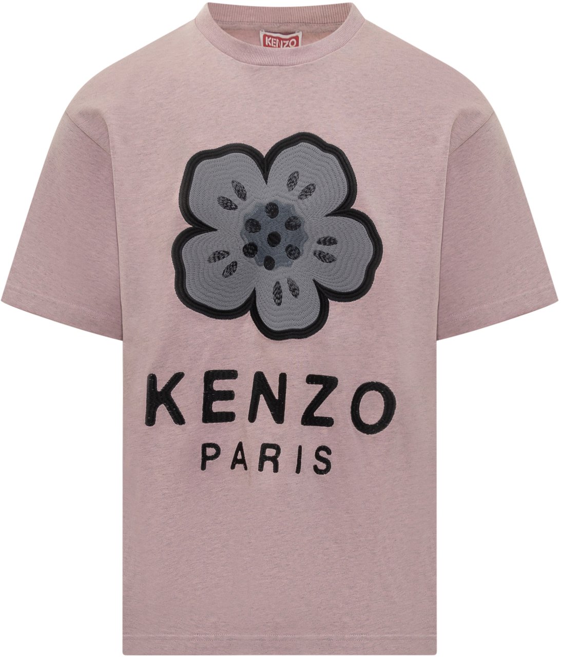 Kenzo Kenzo T-Shirt Rosa con Stampa Floreale e Logo Roze