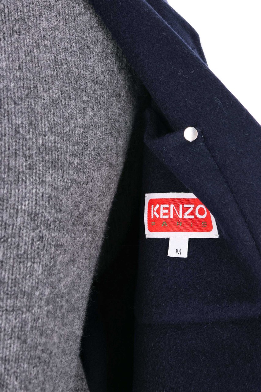 Kenzo Cropped Wool-Alpaca Work Jacket Zwart