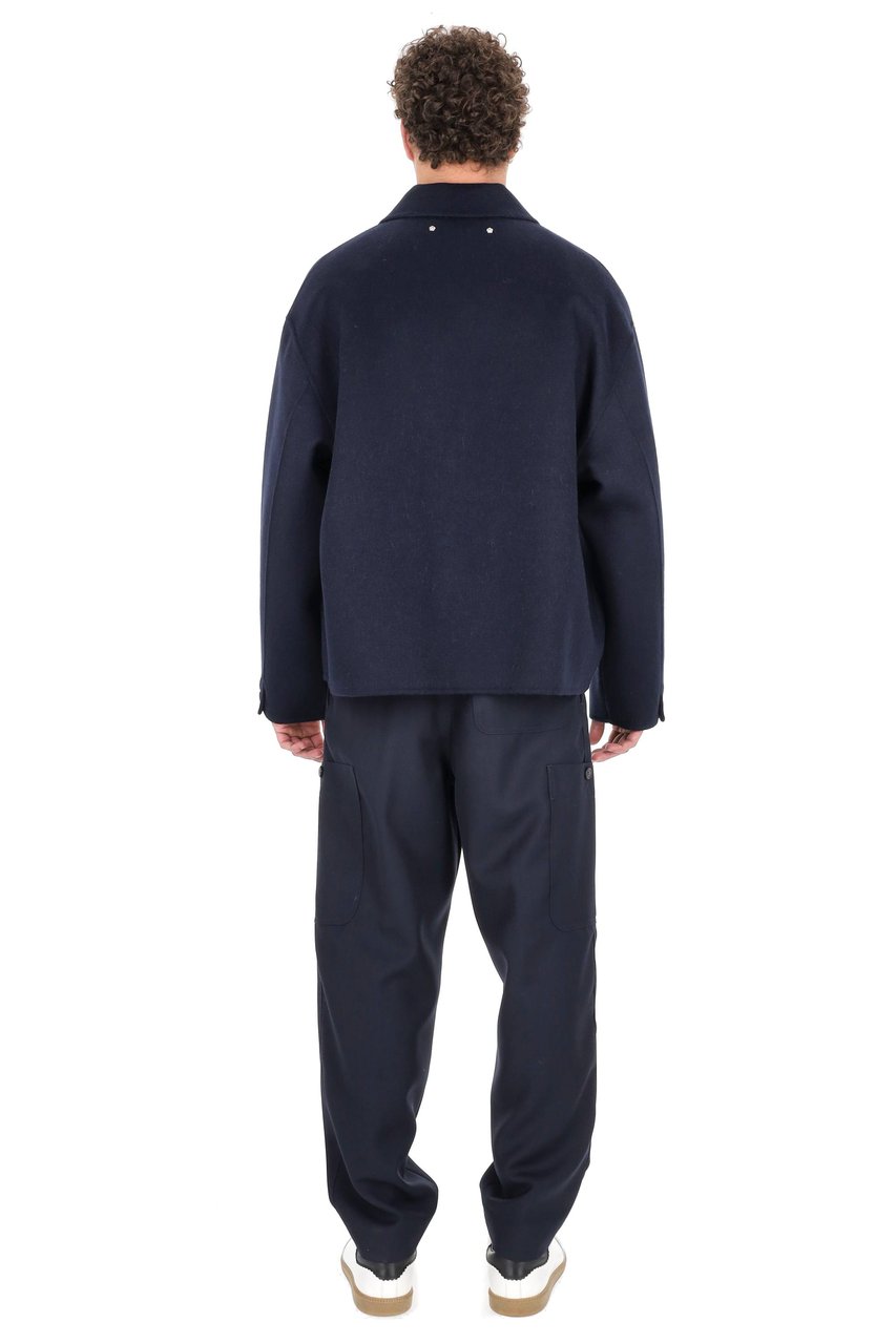 Kenzo Cropped Wool-Alpaca Work Jacket Zwart