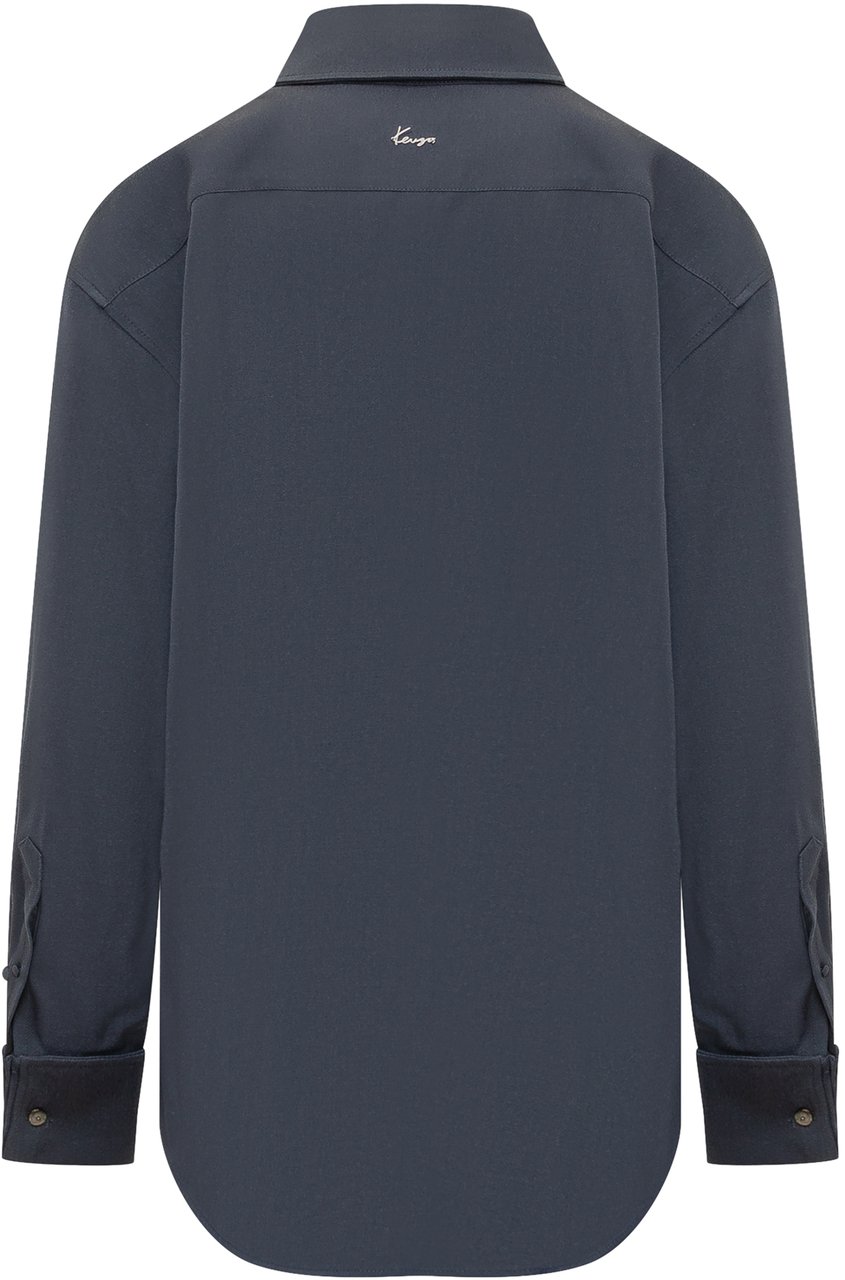 Kenzo Overshirt con Tasche Applicate e Bottoni Blauw