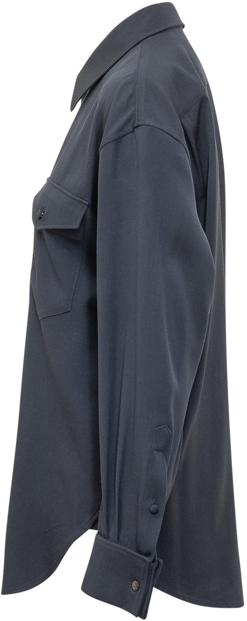 Kenzo Overshirt con Tasche Applicate e Bottoni Blauw