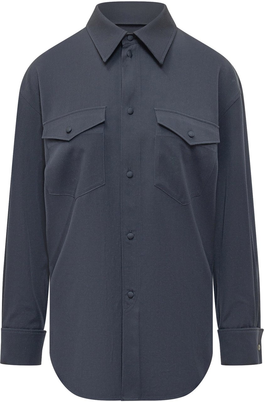 Kenzo Overshirt con Tasche Applicate e Bottoni Blauw