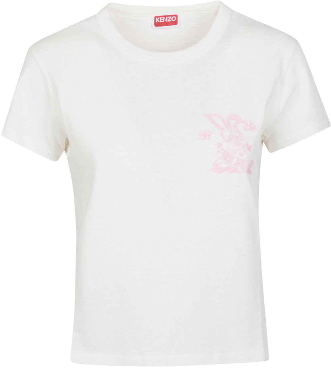 Kenzo Gots Cartoon Outlined Embroidered Classic T-shirt White Wit