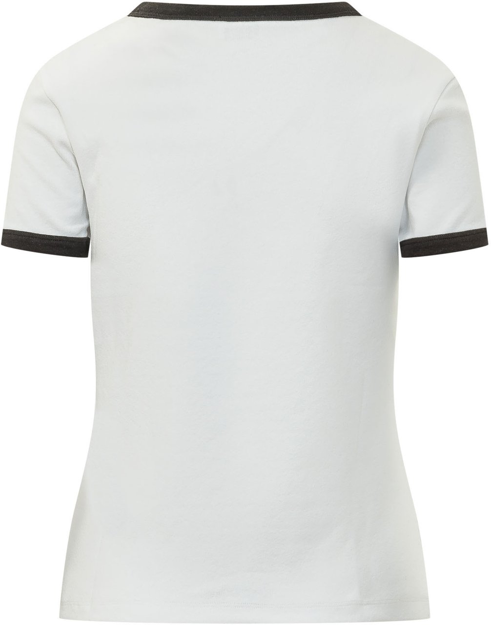 Kenzo T-shirt Aderente con Bordi a Contrasto e Logo Wit