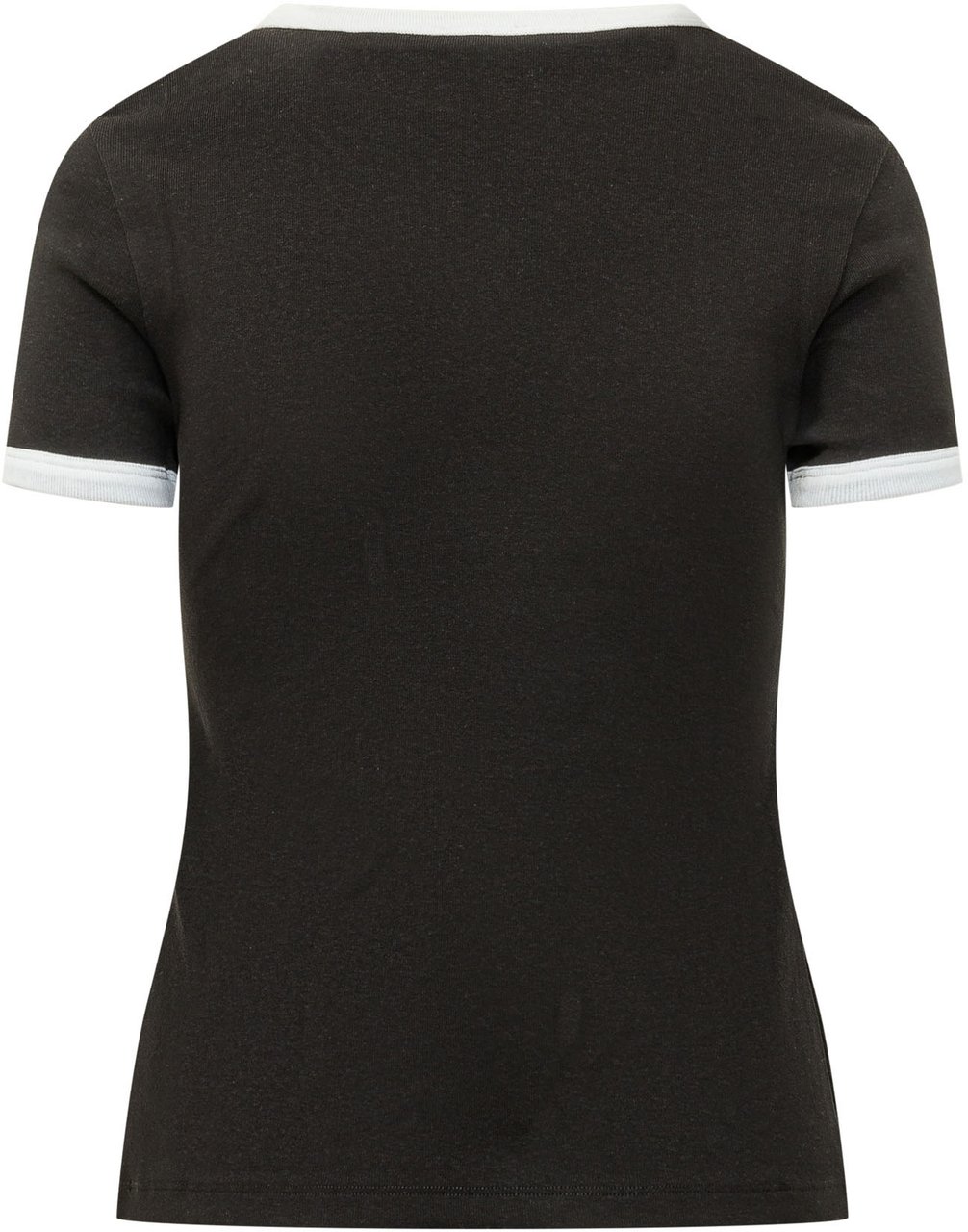 Kenzo T-shirt Aderente con Bordi a Contrasto e Logo Zwart