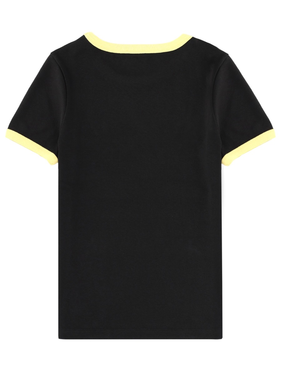 Kenzo Boke Flower 2.0 Yellow Trim Cotton T-Shirt Zwart