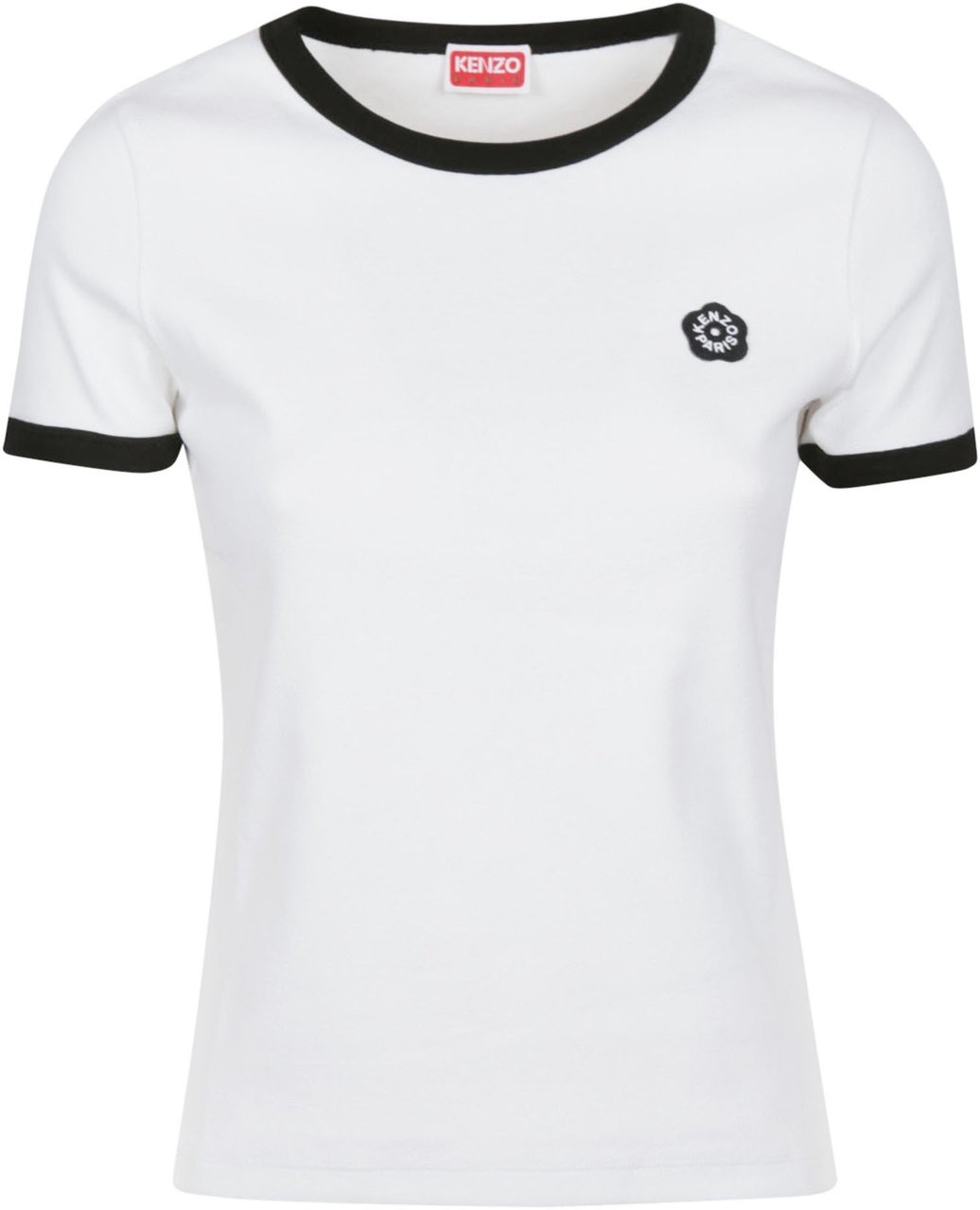 Kenzo Gots Boke Flower 2.0 Embroidered Fitted Rib T-shirt White Wit