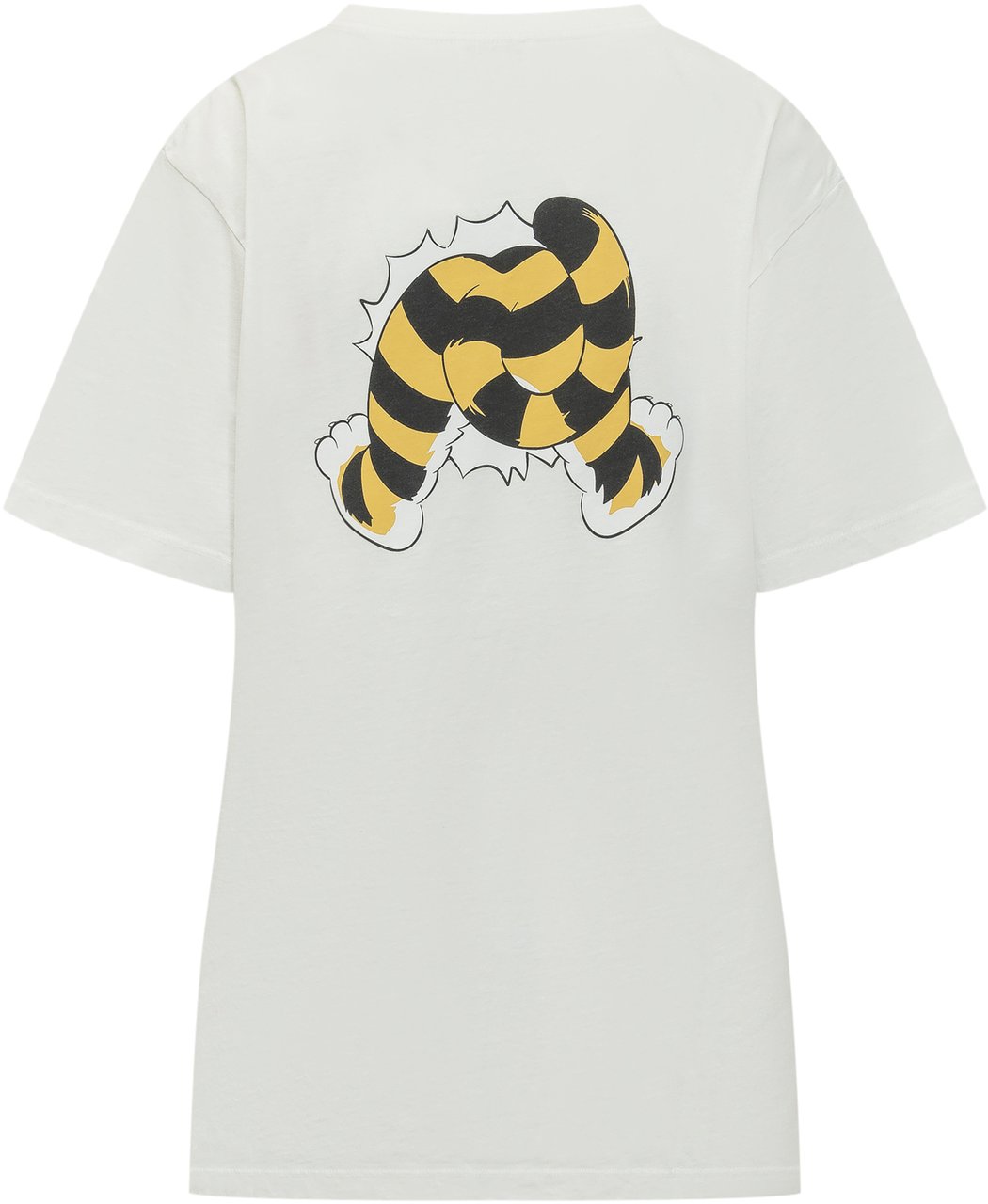 Kenzo T-Shirt Oversize con Stampa Tigre Wit