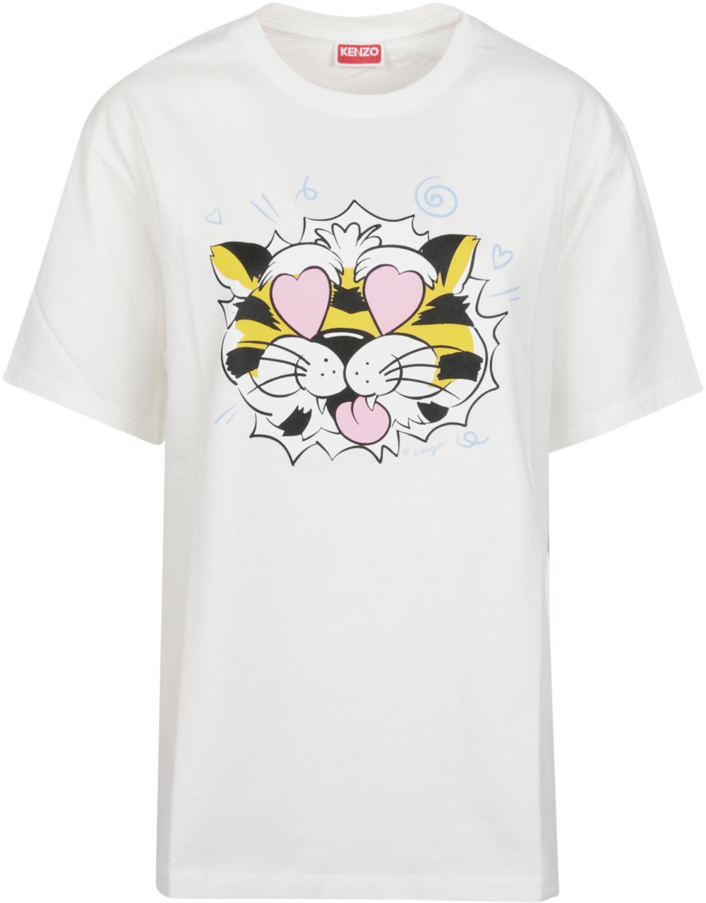 Kenzo Gots Wild Tiger Loose T-shirt White Wit
