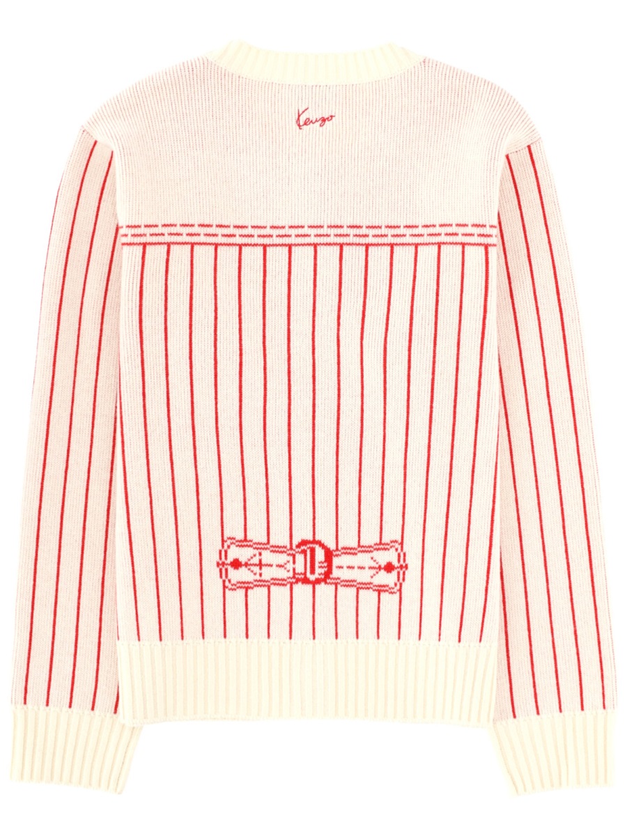 Kenzo Trompe L'Oeil Knitted Cardigan Neutraal