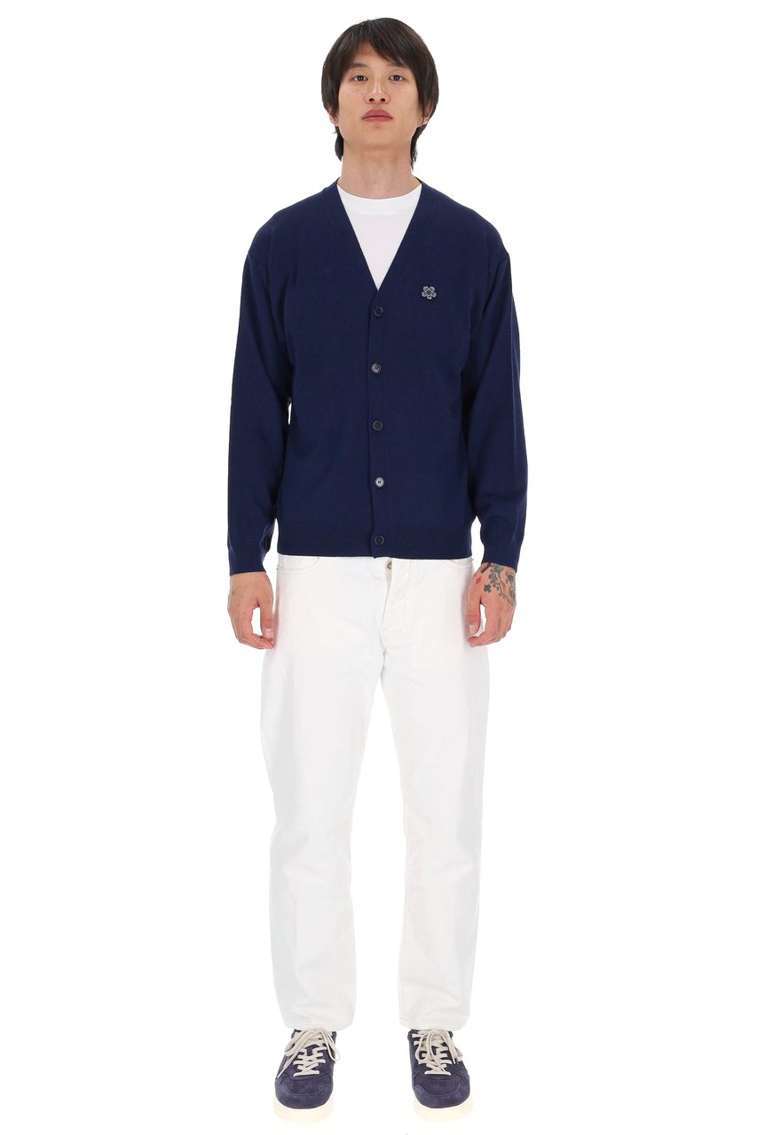 Kenzo Boke Flower Fine Merino Cardigan Zwart