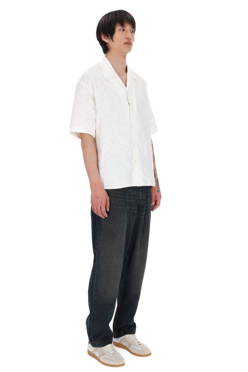 Kenzo Tiger Hawaiian Jacquard Cotton Casual Shirt Zwart