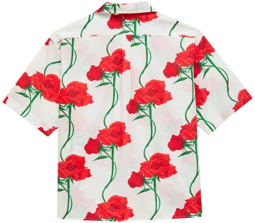 Kenzo Short-Sleeved Floral Print Shirt Wit