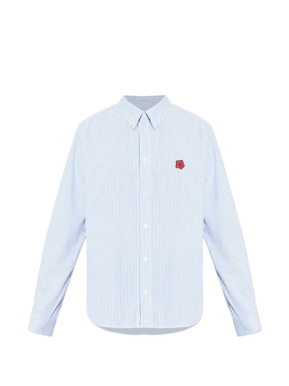 Kenzo Light Blue Vertical Pinstripe Relaxed Shirt Blauw