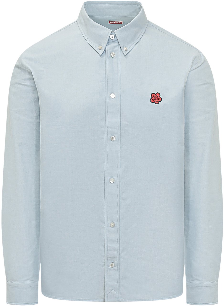 Kenzo Camicia Boke Flower In Cotone Lichtblauw