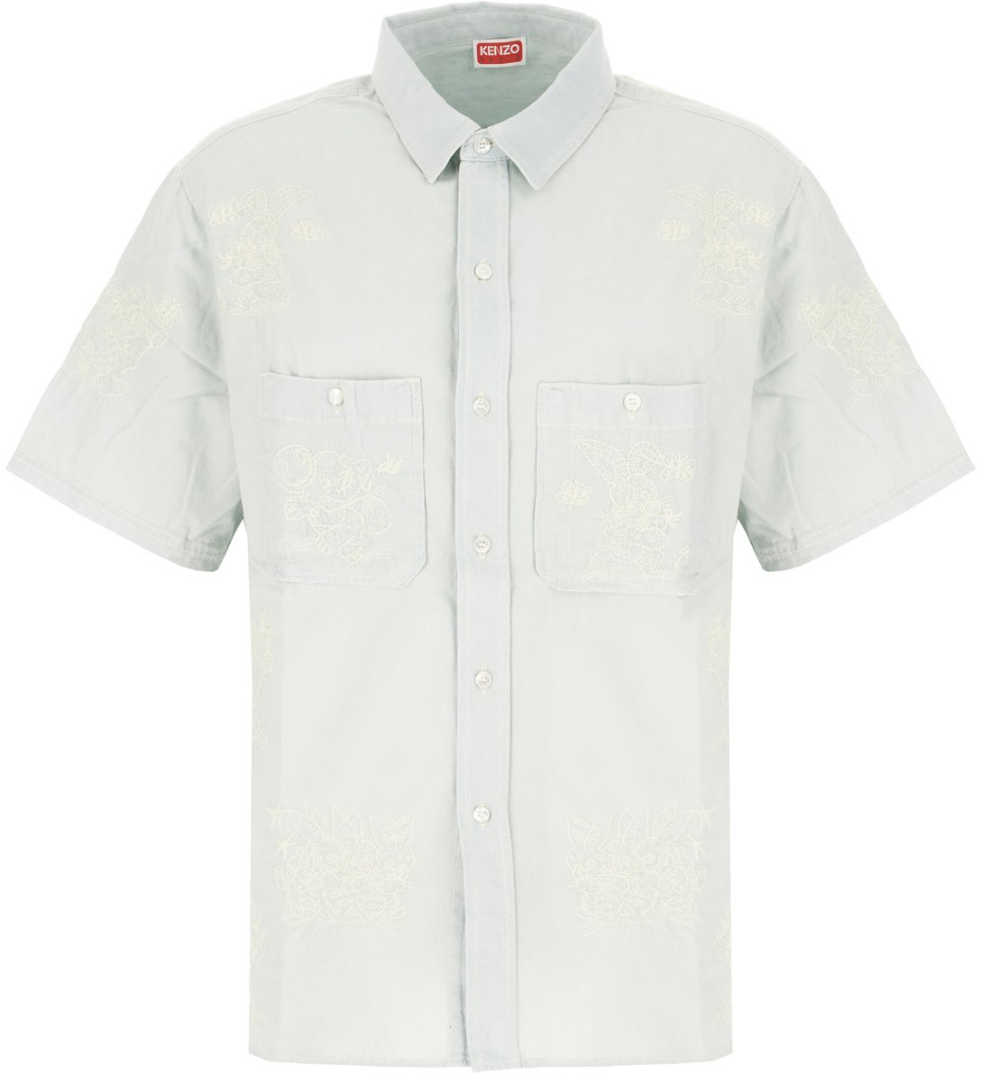 Kenzo Kenzo Light blue chambray shirt Lichtblauw