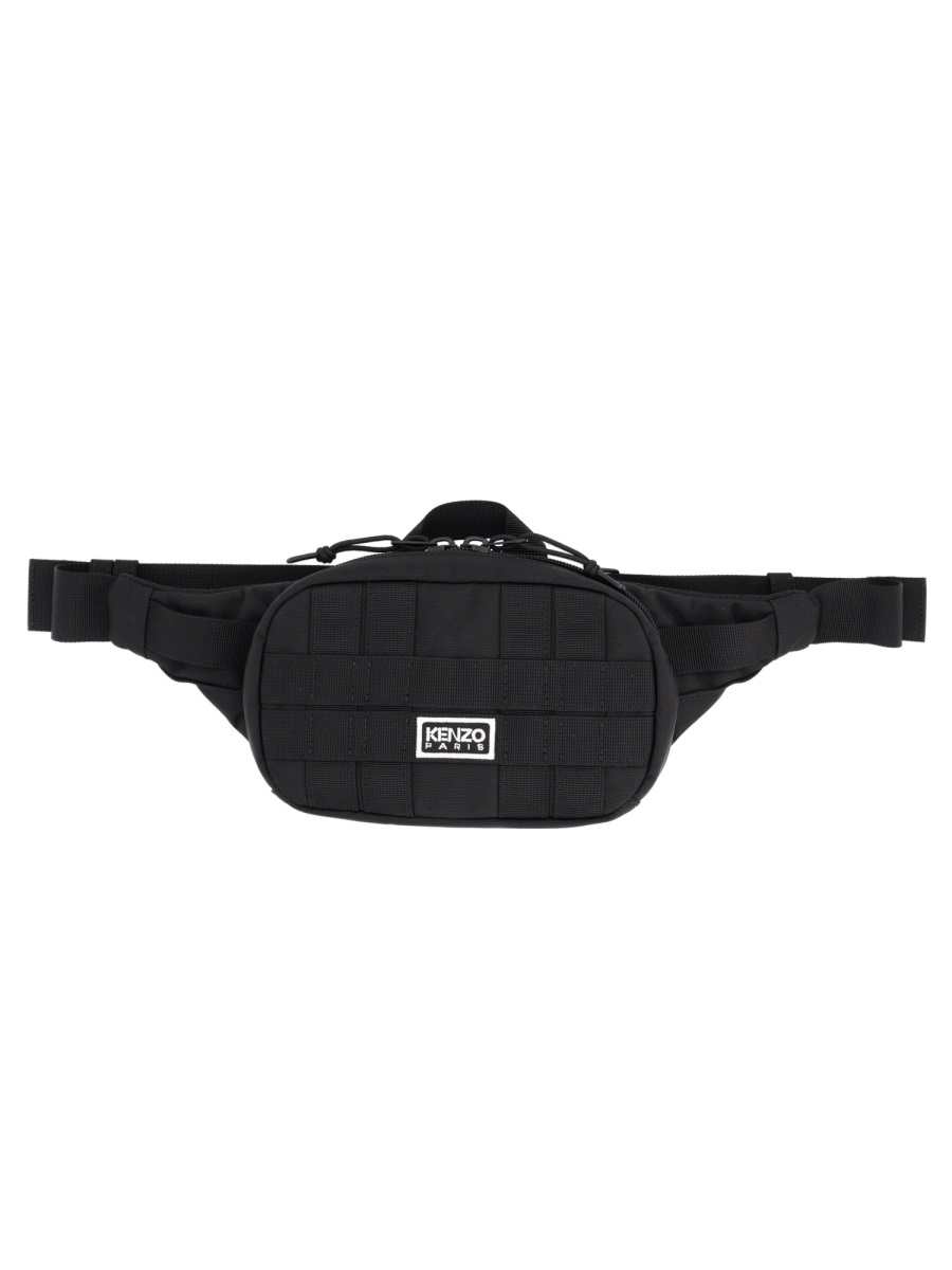 Kenzo Black Explorer Grid Pouch Zwart