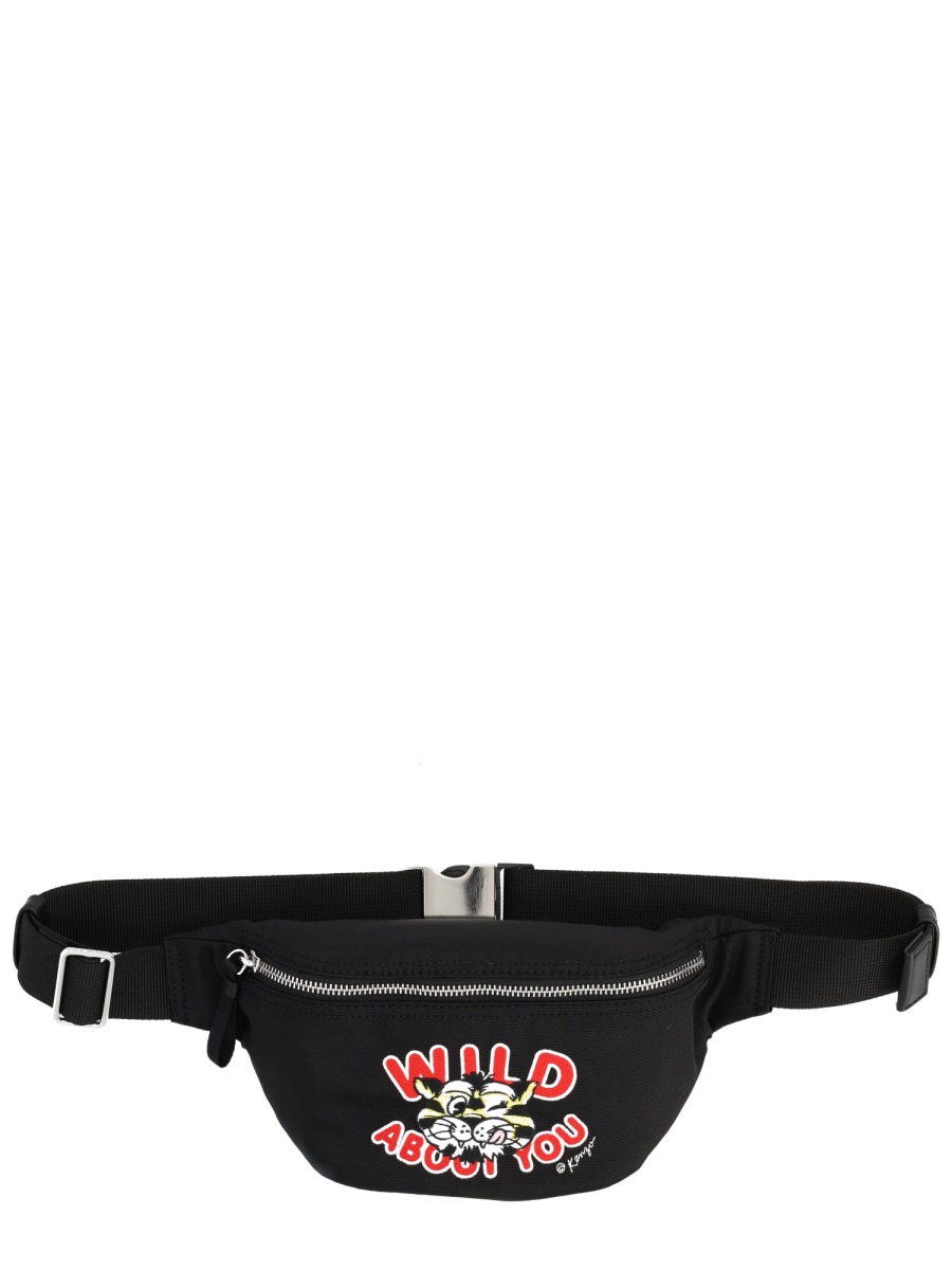 Kenzo Wild Tiger Graphic Front Zip Pouch Zwart