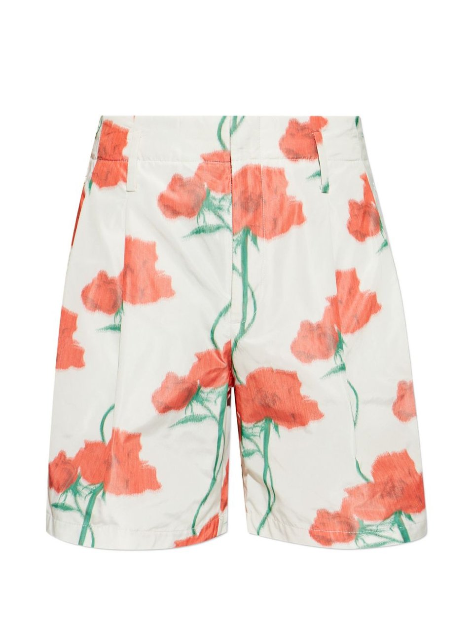 Kenzo Beige Silk And Nylon Shorts Neutraal