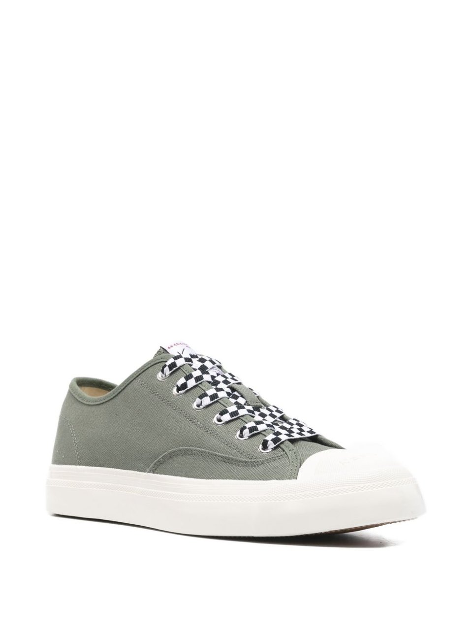Kenzo Muted Green Silk And Nylon Low-Top Sneakers Grijs