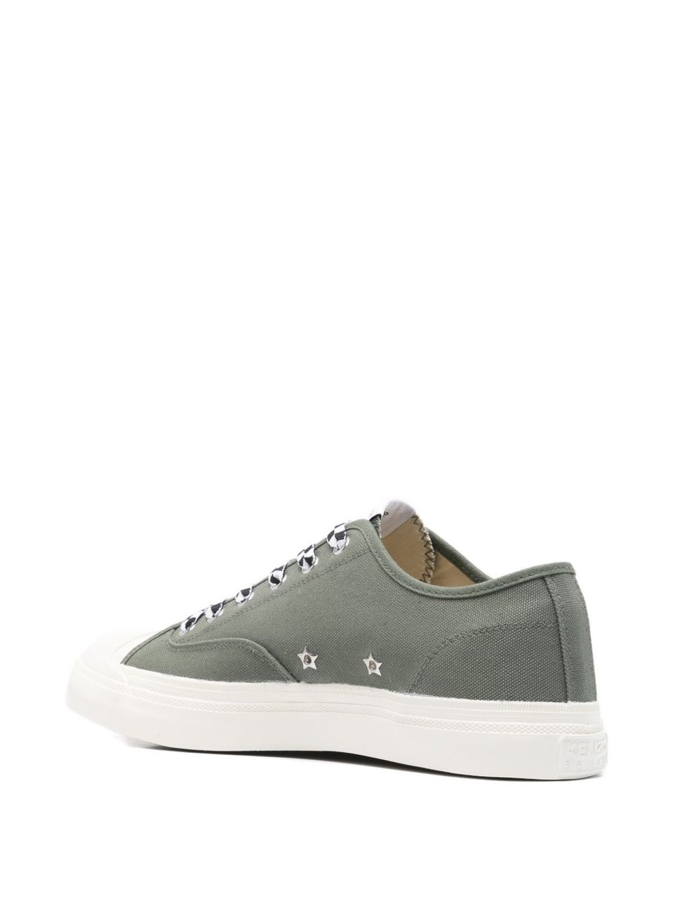 Kenzo Muted Green Silk And Nylon Low-Top Sneakers Grijs