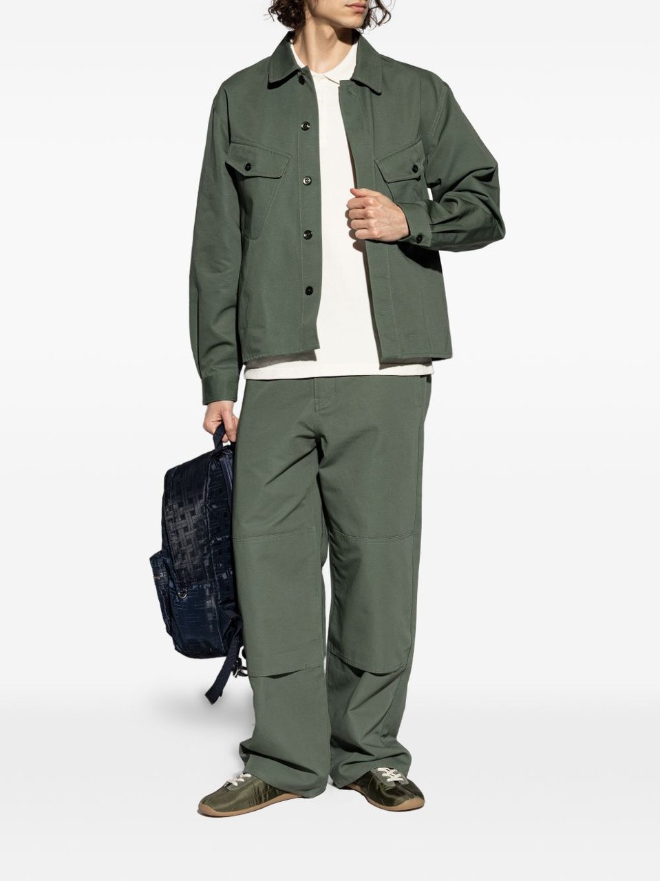 Kenzo Low-Profile Silk and Nylon Sneakers Groen