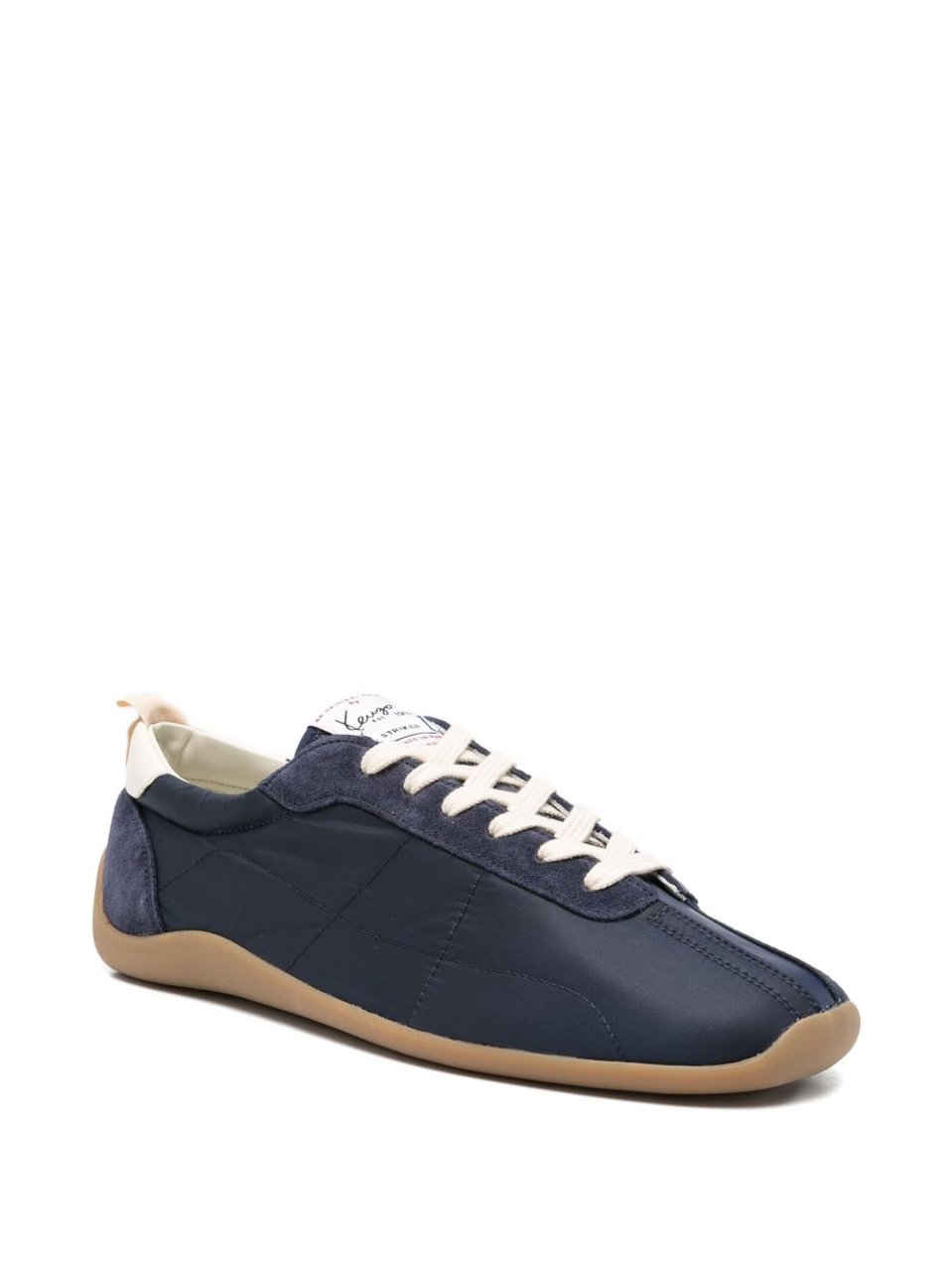 Kenzo Blue Panelled Lace-Up Rubber Sneakers Zwart