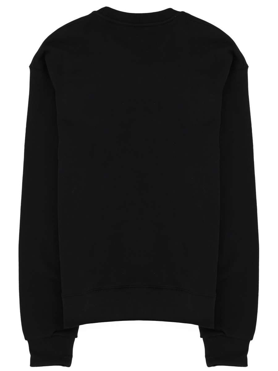 Kenzo Boke Heart Black Cotton Crewneck Sweatshirt Zwart