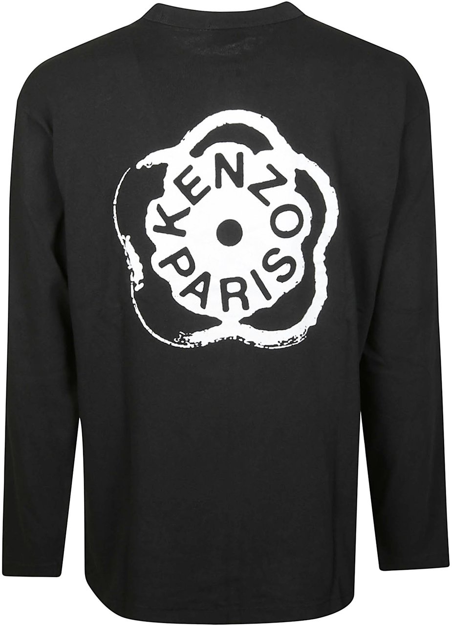 Kenzo Gots Boke Flower 2.0 Relax Long Sleeve T-shirt Black Zwart