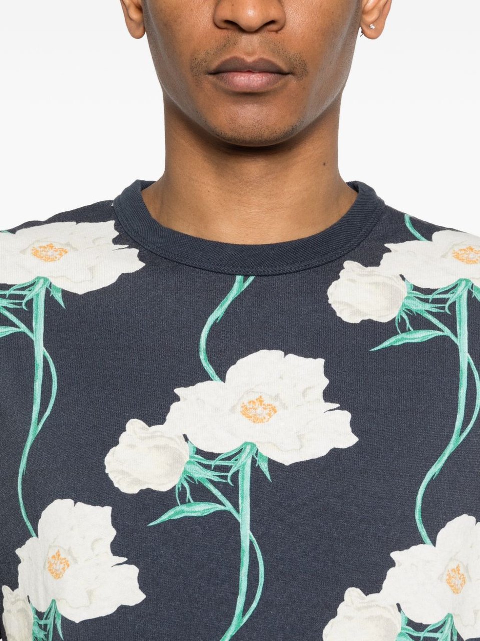 Kenzo Dark Blue Silk-Nylon Short-Sleeve T-Shirt Blauw