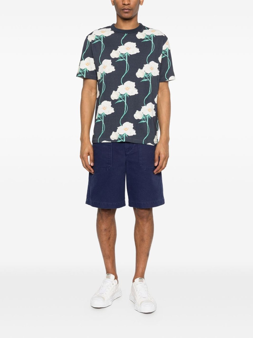 Kenzo Dark Blue Silk-Nylon Short-Sleeve T-Shirt Blauw