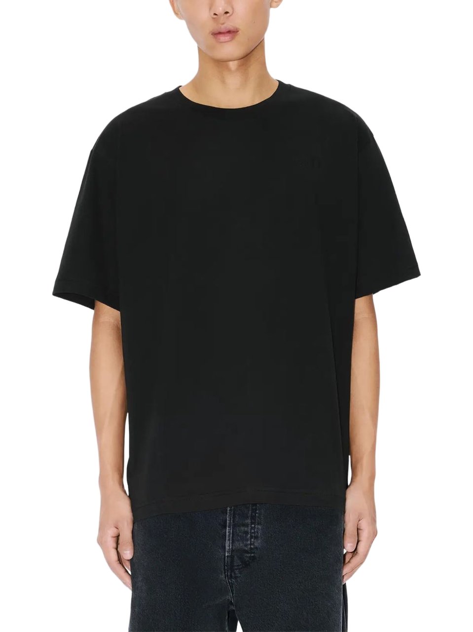 Kenzo Short-Sleeve T-Shirt in Silk and Nylon Blend Zwart