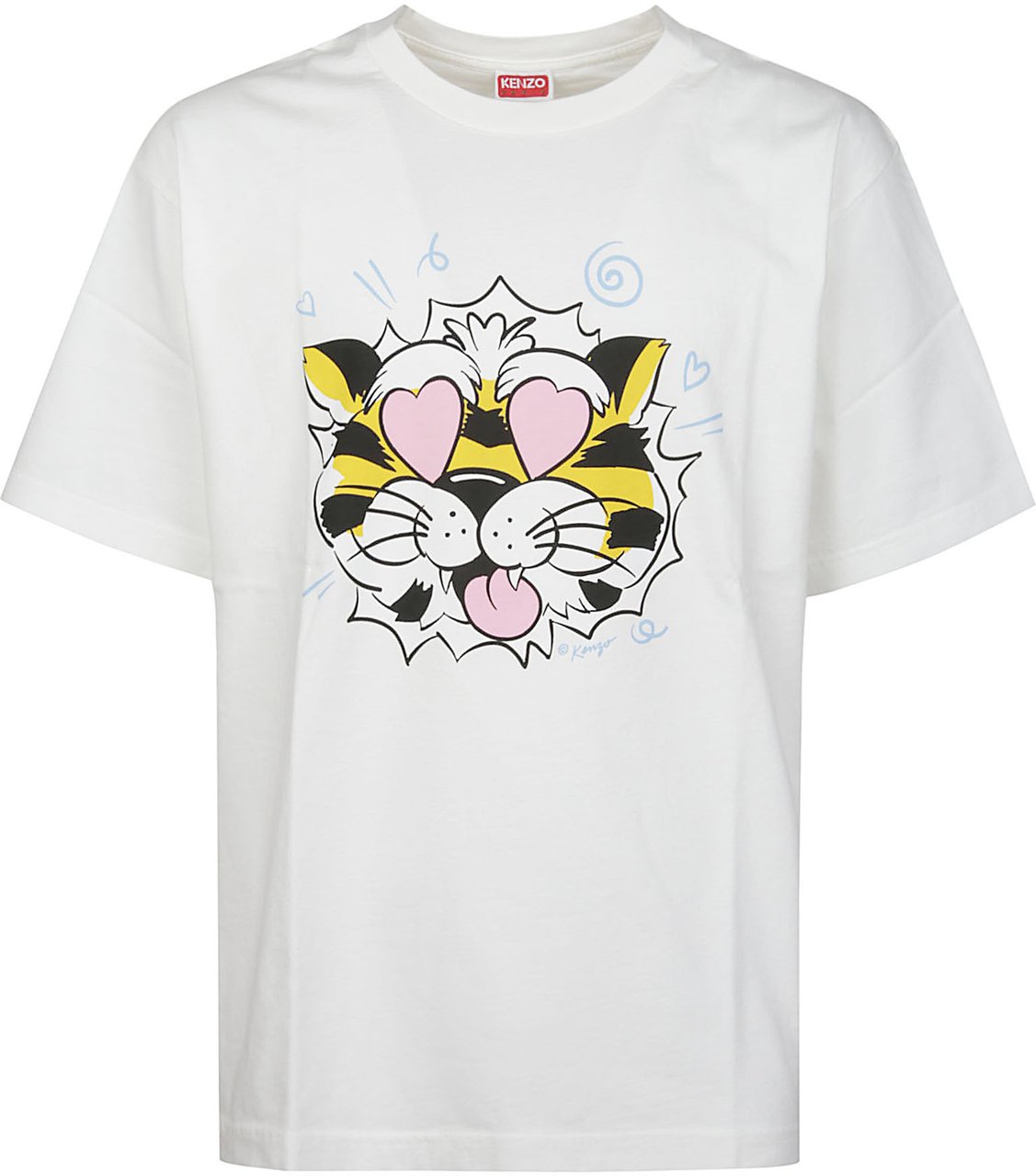 Kenzo Wild Tiger Oversize T-shirt White Wit