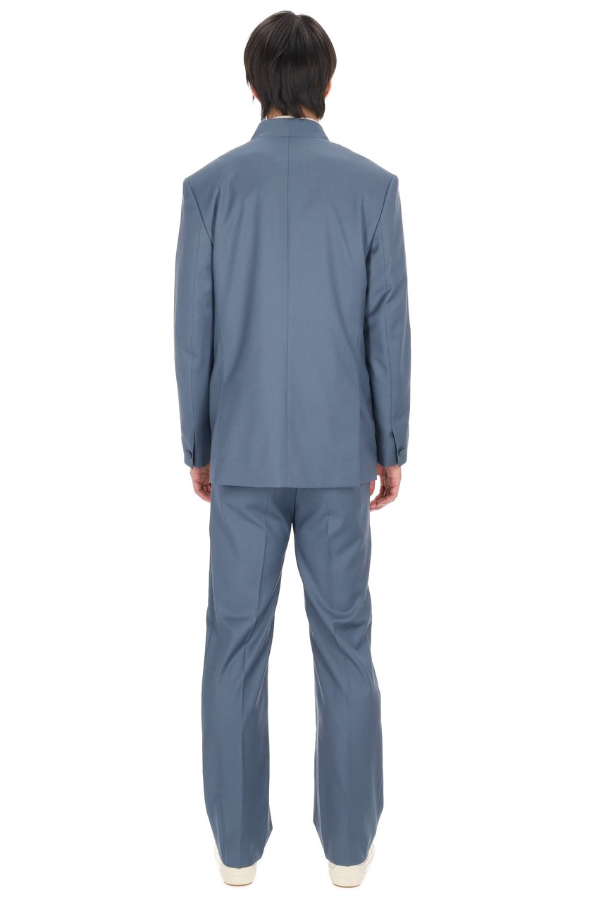 Kenzo Tailored Kimono Double-Breasted Virgin Wool Jacket Blauw