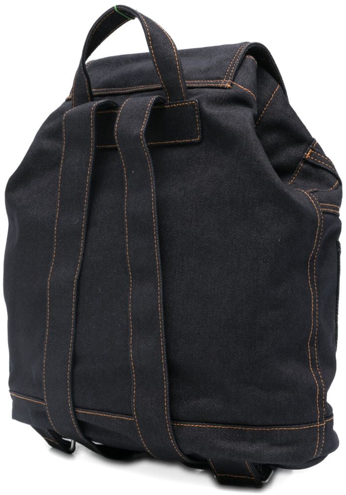 Kenzo Structured Black Backpack With Orange Stitching Zwart