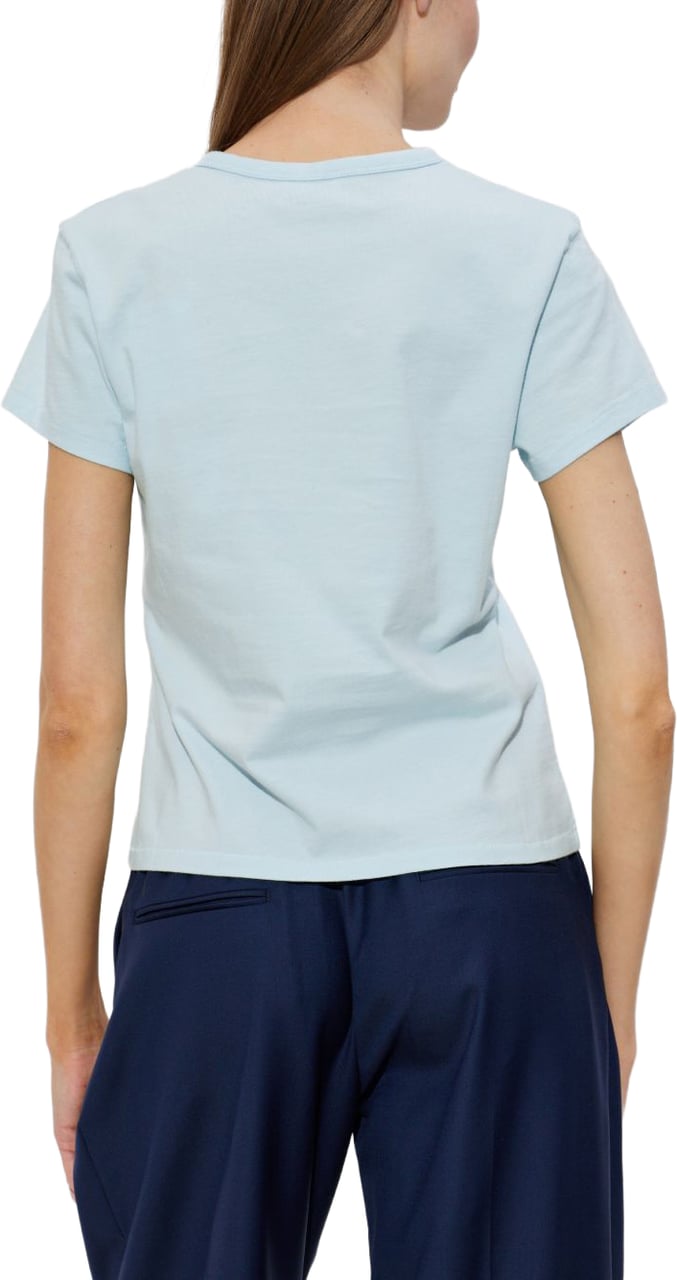 Kenzo White Relaxed Fit Graphic Crew Neck Top Blauw