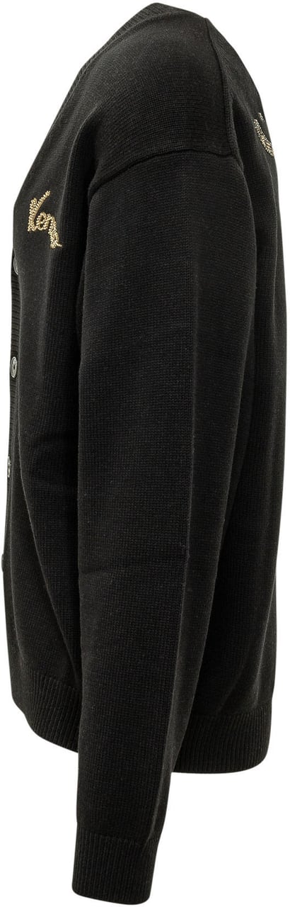 Kenzo Cardigan Tiger con Bottoni Zwart
