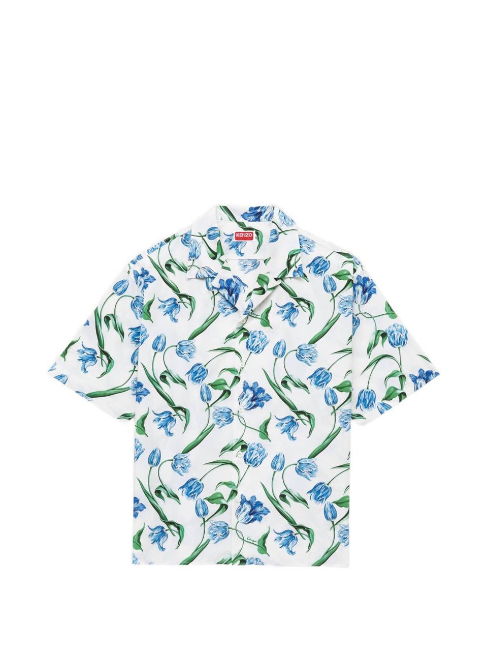 Kenzo Relaxed Fit Floral Pattern Shirt with Classic Collar Wit