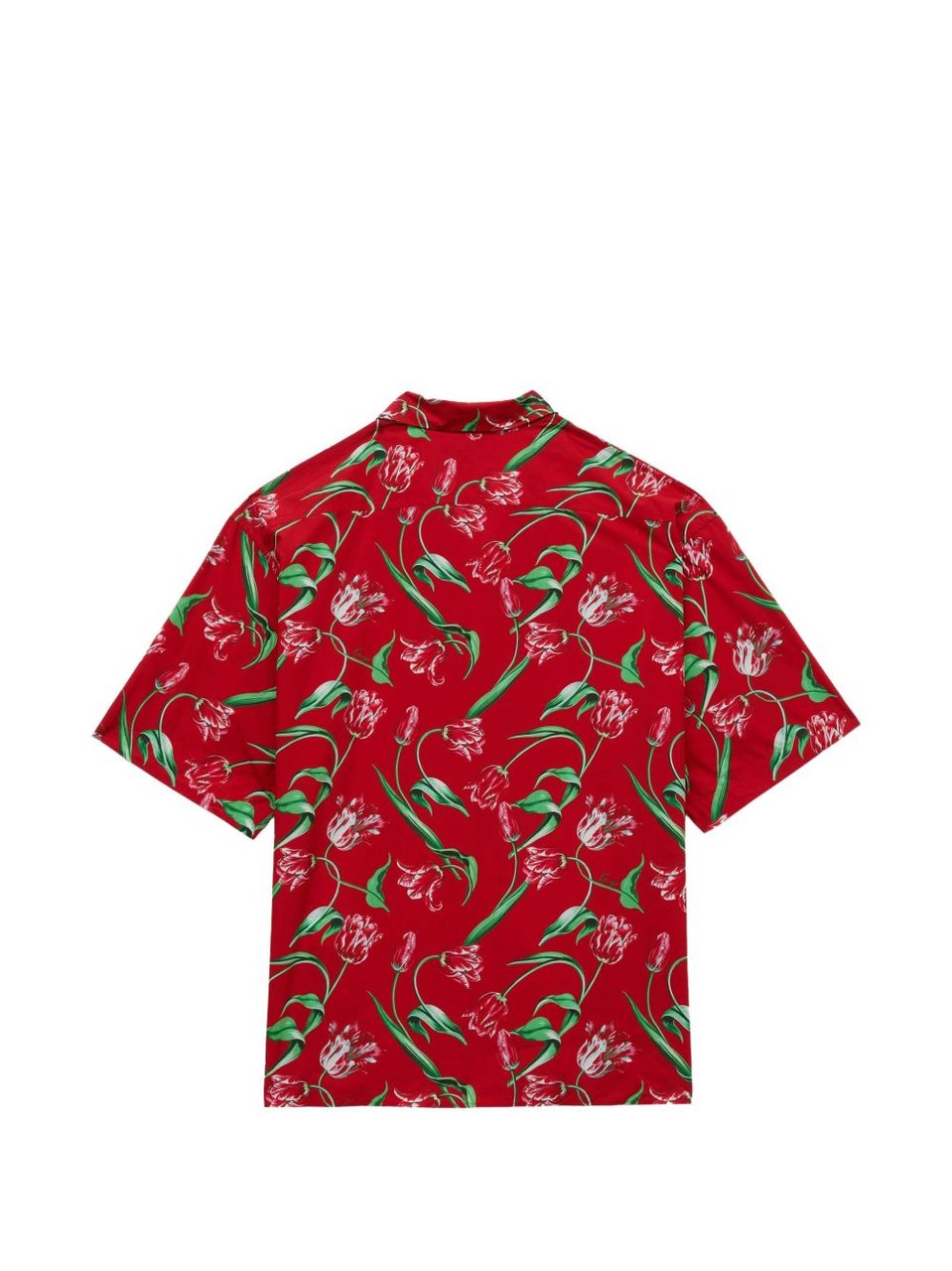 Kenzo Vibrant Red Short-Sleeved Casual Shirt with Floral Pattern Rood