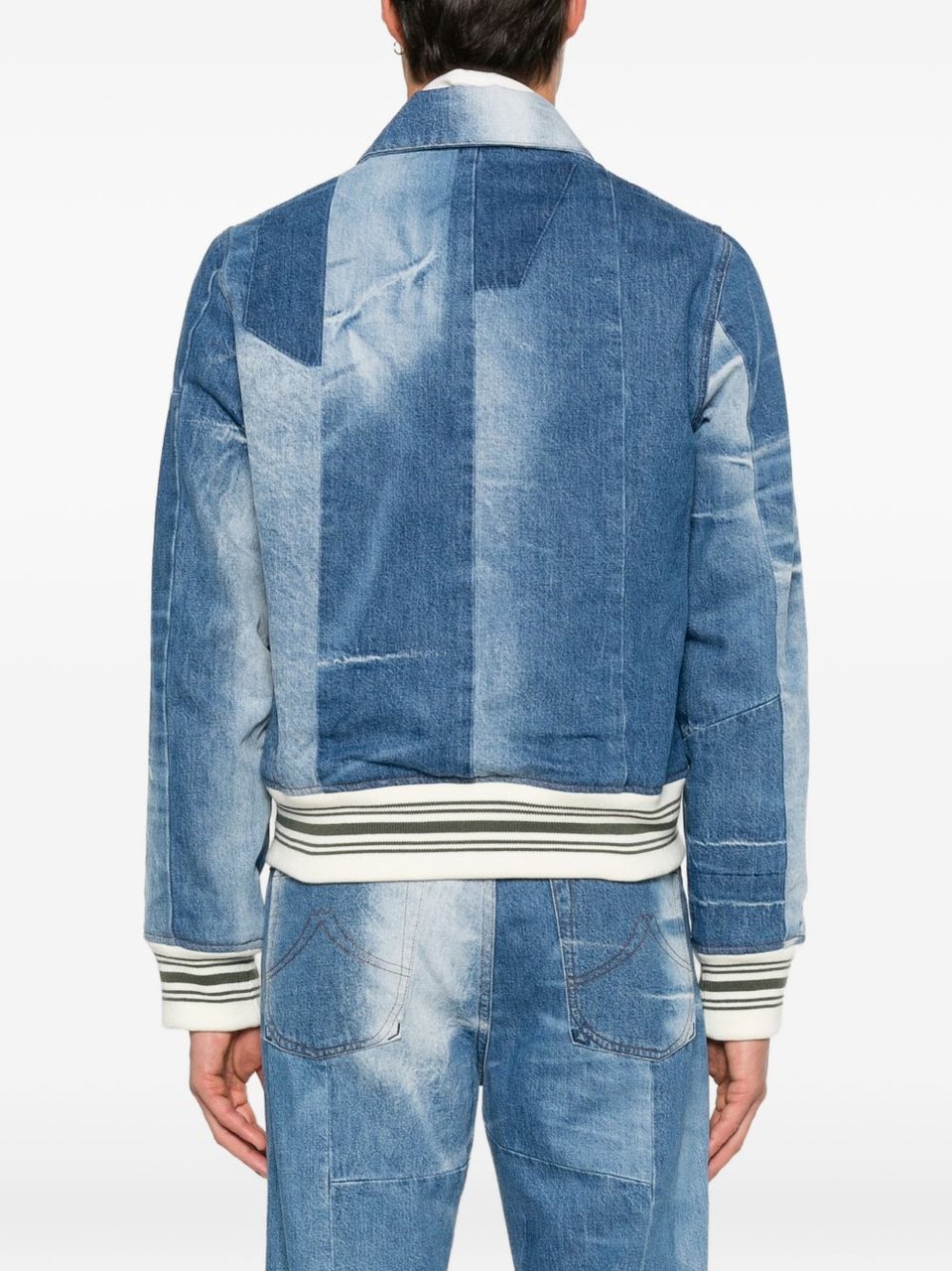 Kenzo Stone Blue Denim Jacket with Classic Collar Blauw
