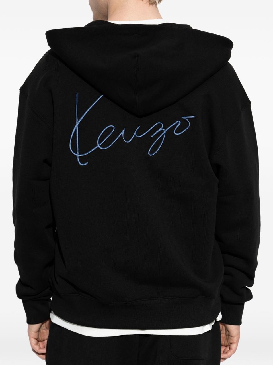 Kenzo Black Round Neck Logo Knit Sweater Zwart