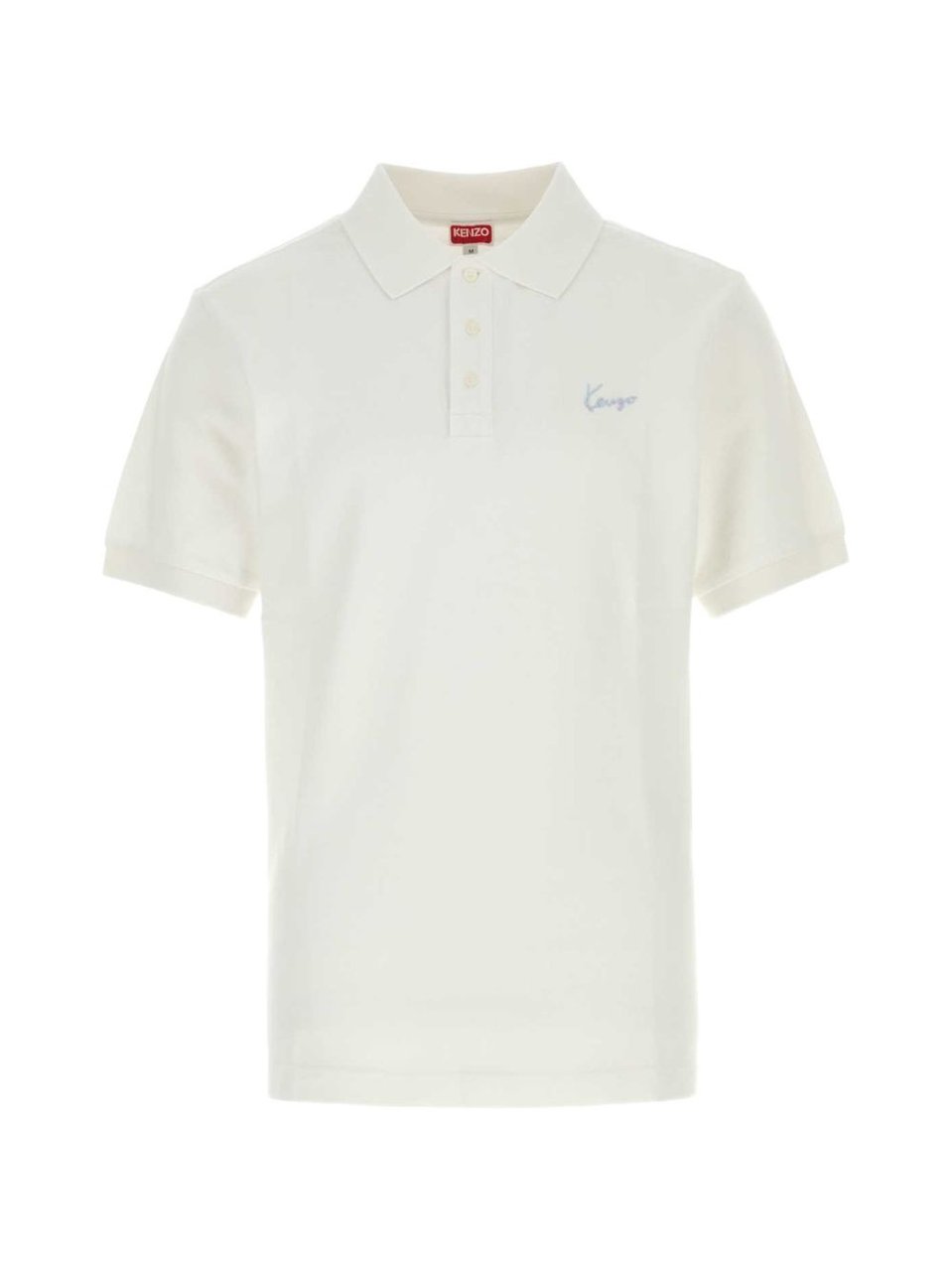 Kenzo White Minimalist Short-Sleeved Polo Shirt Wit