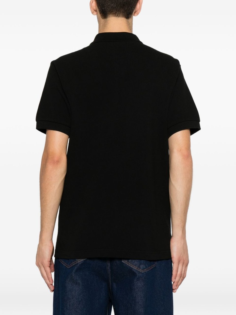 Kenzo Black Cotton Piqué Embroidered Polo Zwart
