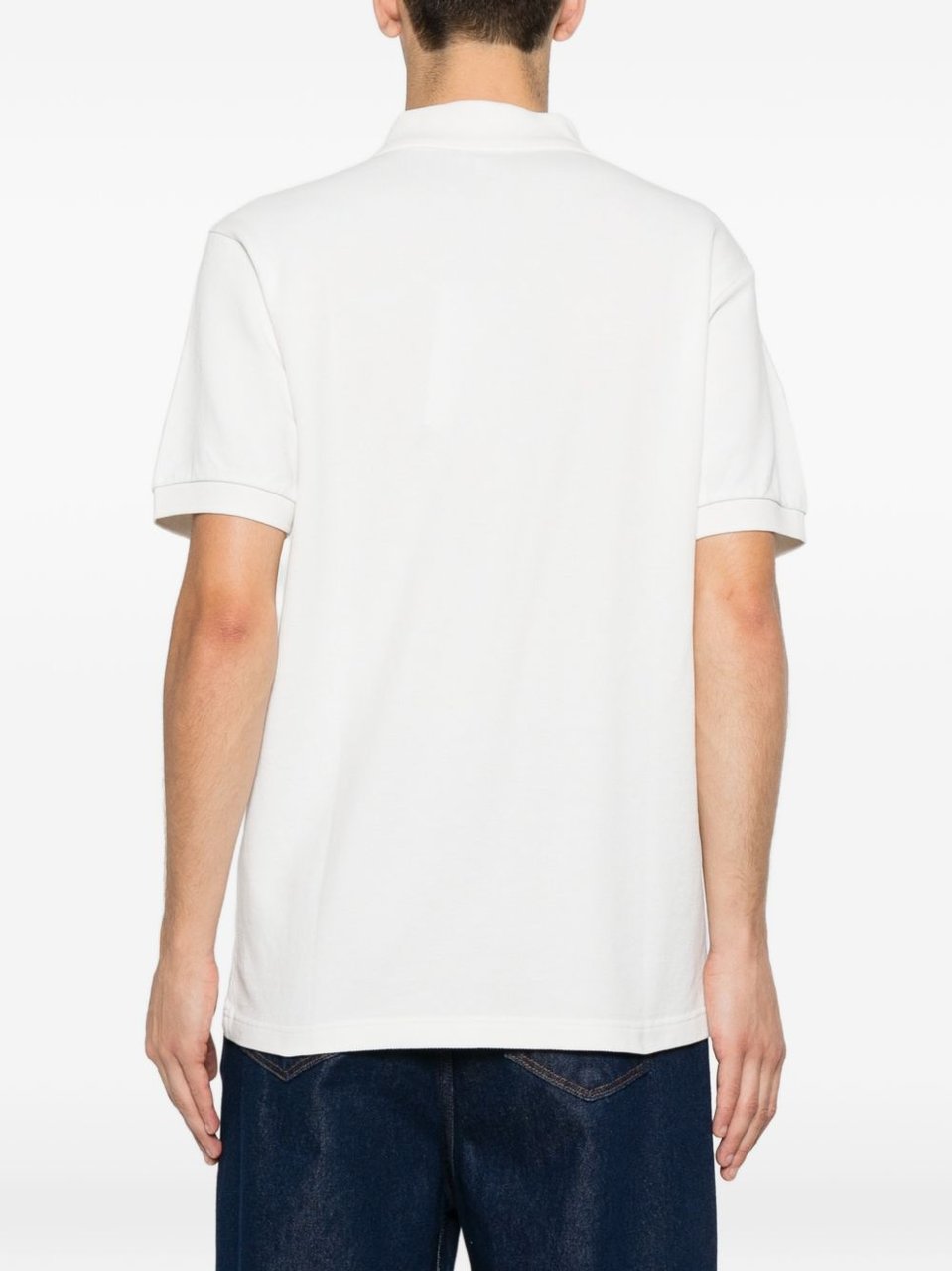 Kenzo Off-White Cotton Piqué Floral Polo Wit