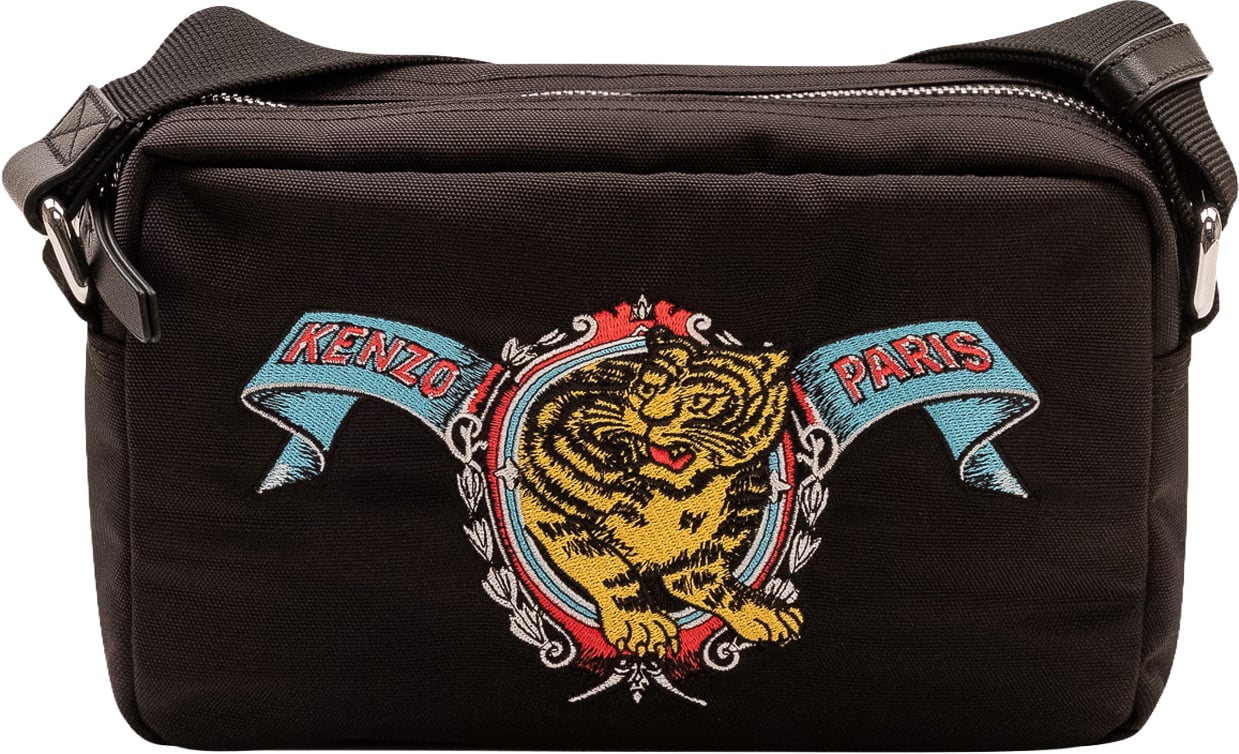 Kenzo Borsa a Tracolla con Ricamo Tigre Zwart