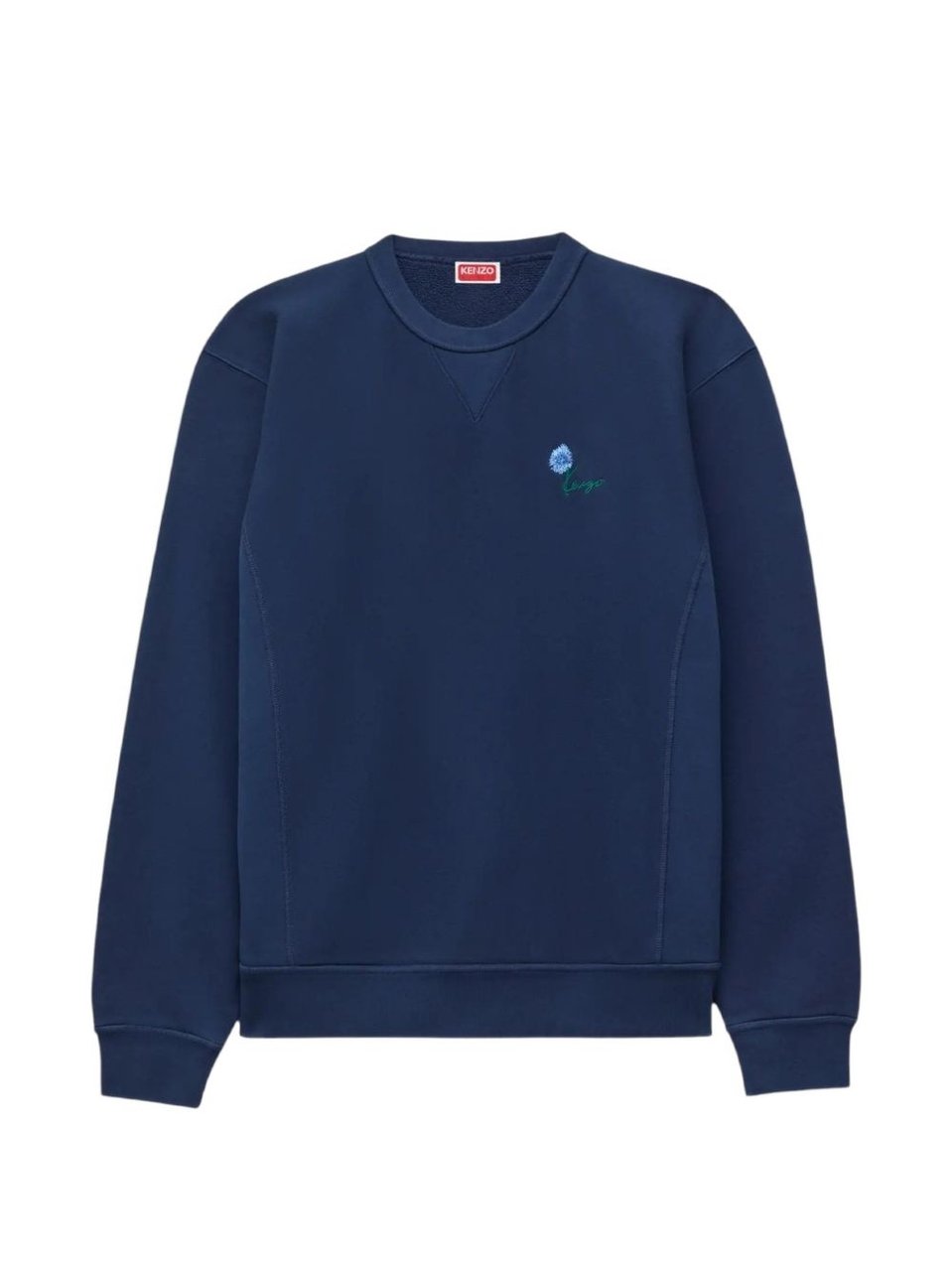 Kenzo Navy Blue Embroidered Crew Neck Sweatshirt Blauw