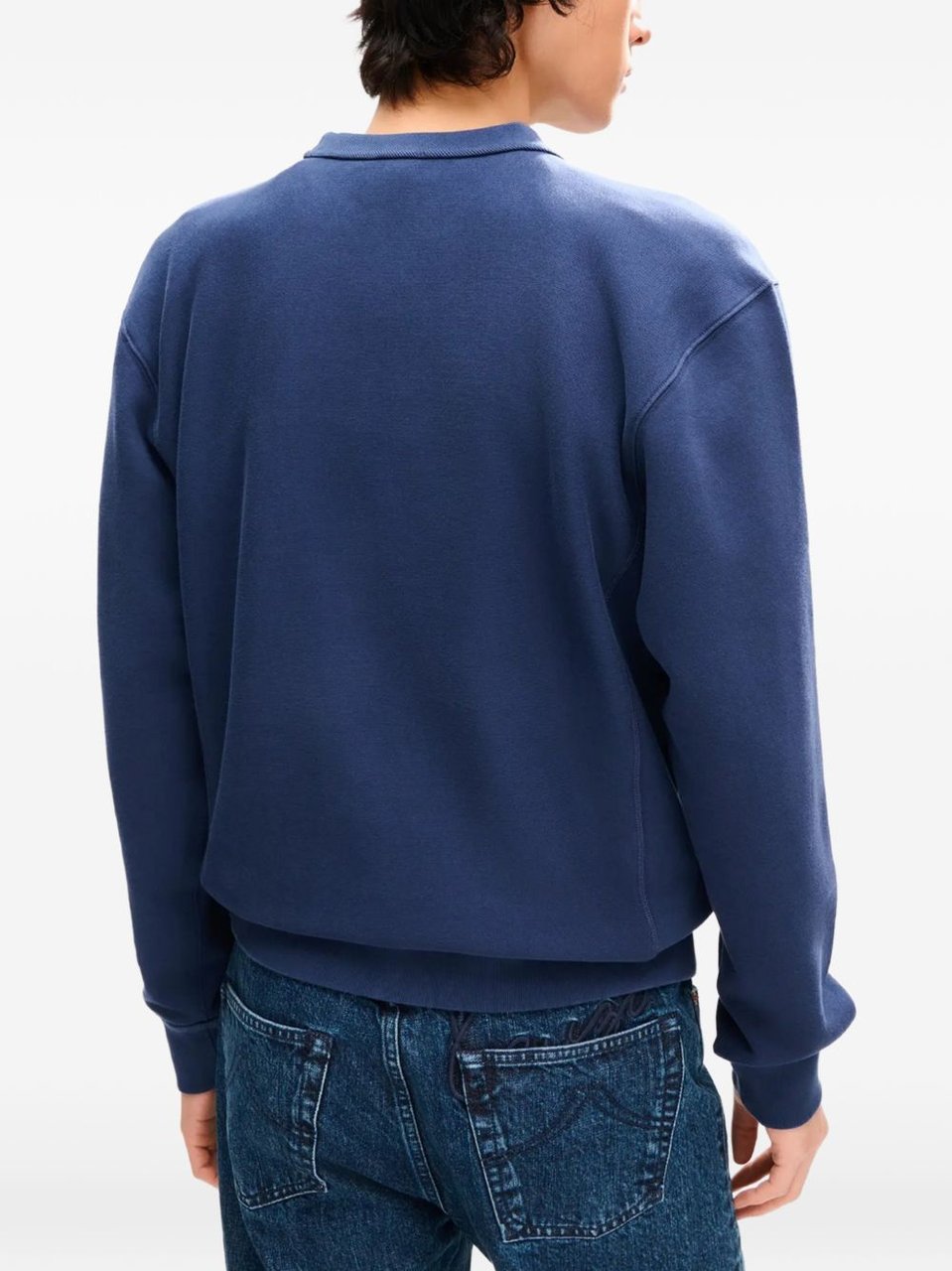 Kenzo Navy Blue Embroidered Crew Neck Sweatshirt Blauw