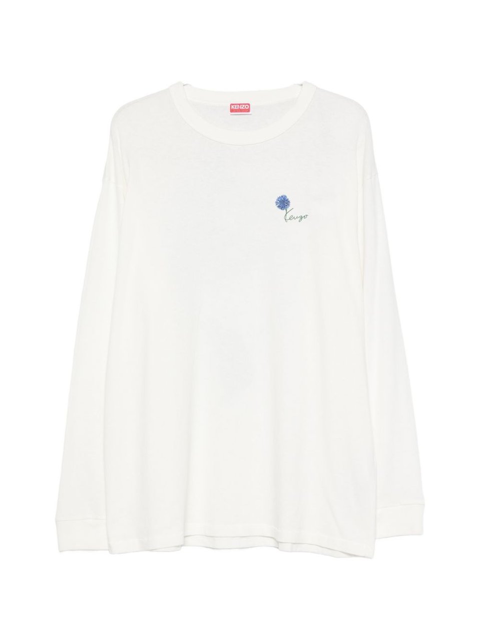 Kenzo Graphic Print Crew Neck Cotton T-Shirt Wit