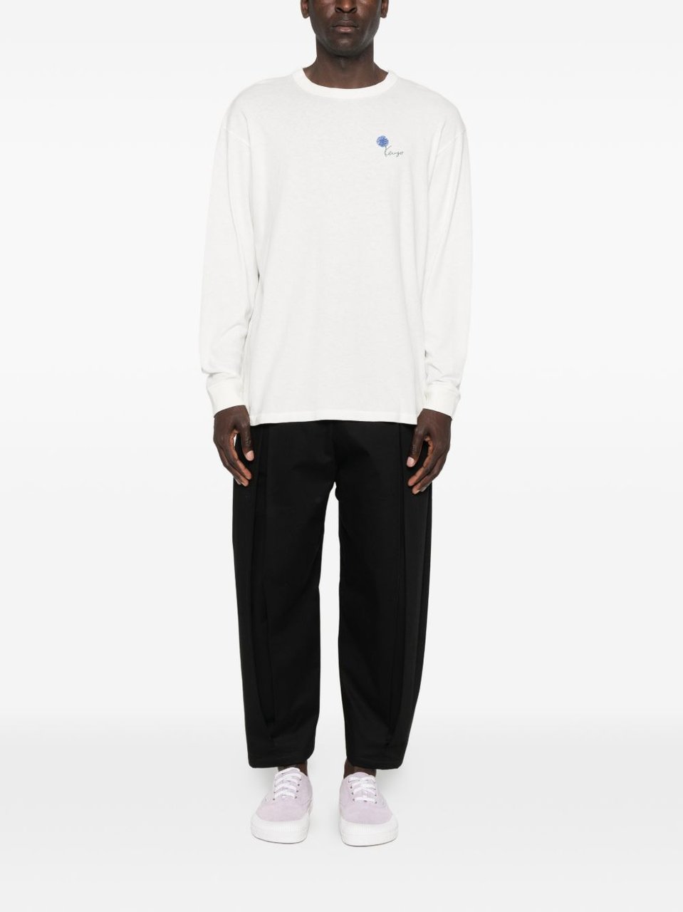 Kenzo Graphic Print Crew Neck Cotton T-Shirt Wit